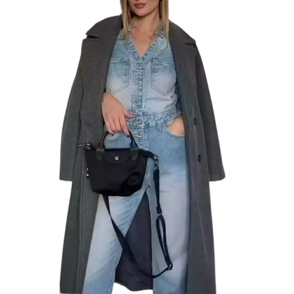 ZARA Jumpsuit Women’s‎ S Pink Dyed Denim One Piece Collared Long Sleeve Button